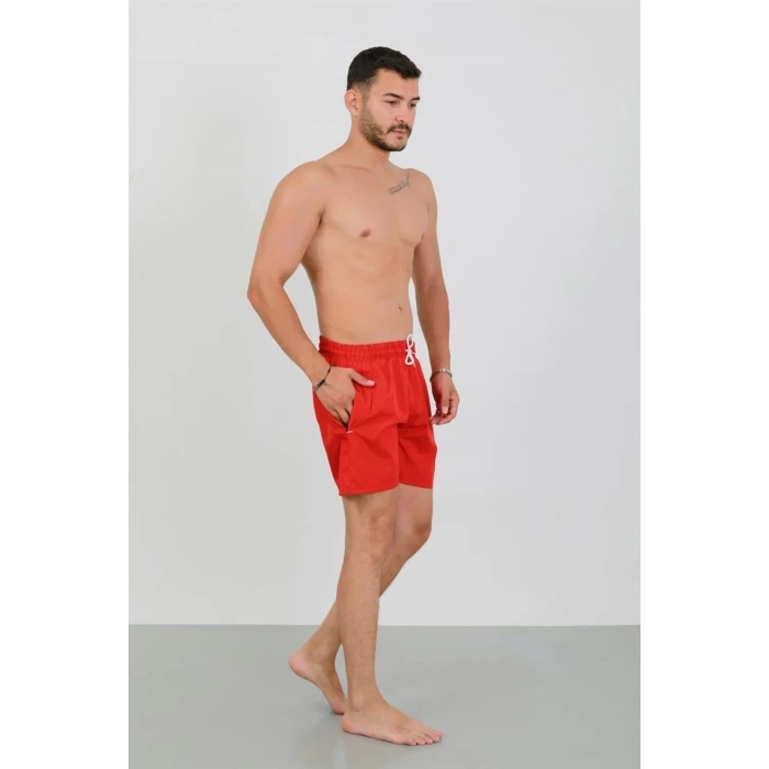 ieg ™ Erkek Fermuarlı Cepli Deniz Şortu Kırmızı