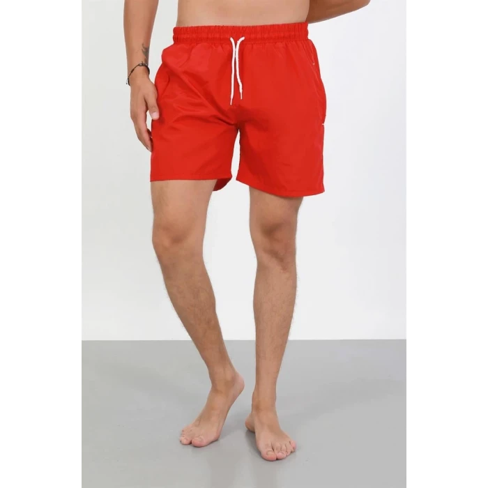 ieg ™ Erkek Fermuarlı Cepli Deniz Şortu Kırmızı