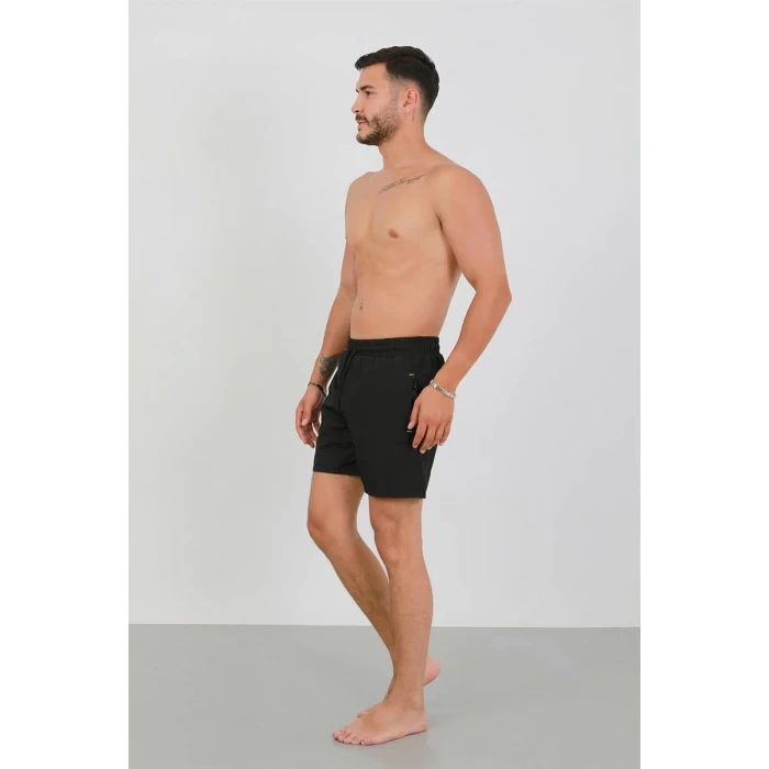 ieg ™ Erkek Fermuarlı Cepli Deniz Şortu Siyah