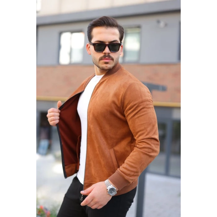 ieg™ Erkek Scuba Süet Kumaş Bomber Hırka