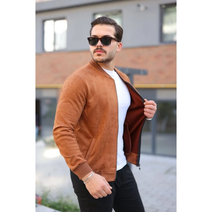 ieg™ Erkek Scuba Süet Kumaş Bomber Hırka