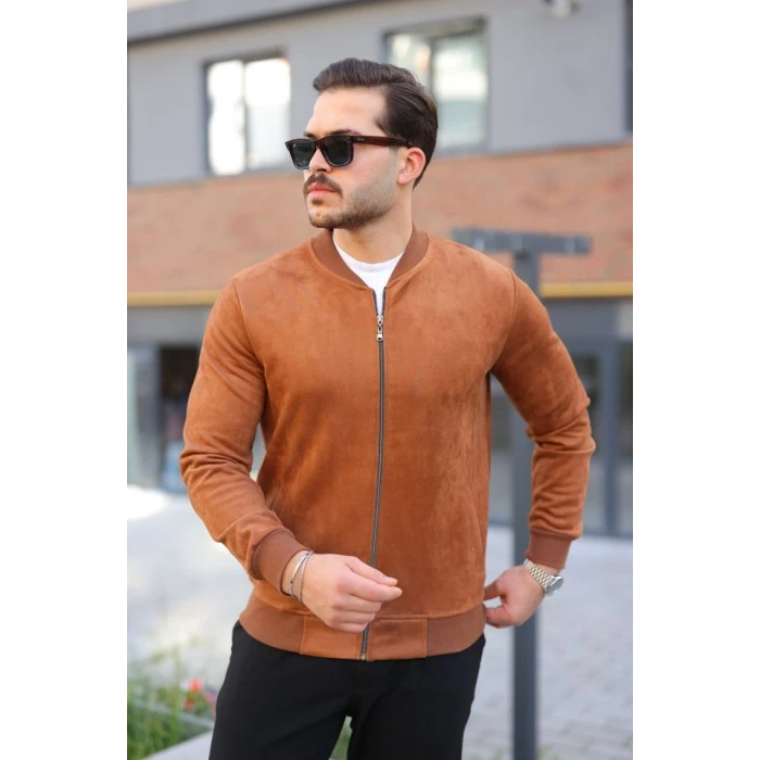 ieg™ Erkek Scuba Süet Kumaş Bomber Hırka