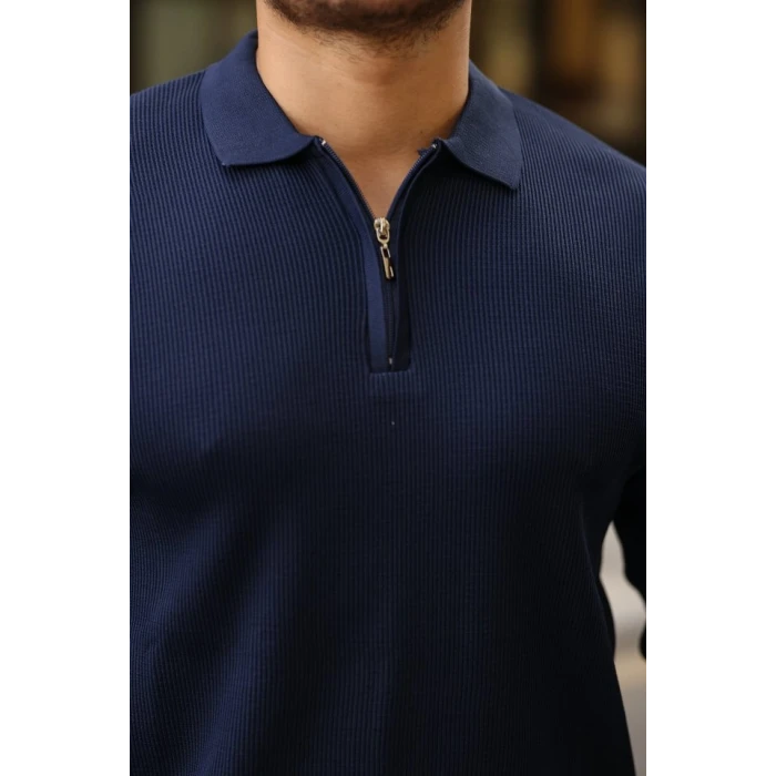 ieg™ Erkek Selanik örme Yakalı Uzun Kollu Triko