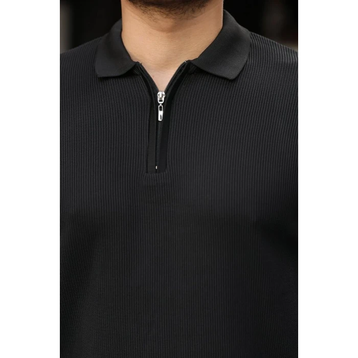 ieg™ Erkek Selanik örme Yakalı Uzun Kollu Triko