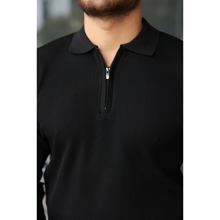 ieg™ Erkek Selanik örme Yakalı Uzun Kollu Triko