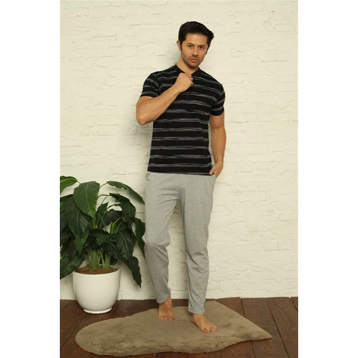 ieg ™ Erkek Siyah 3lü Pijama Takım