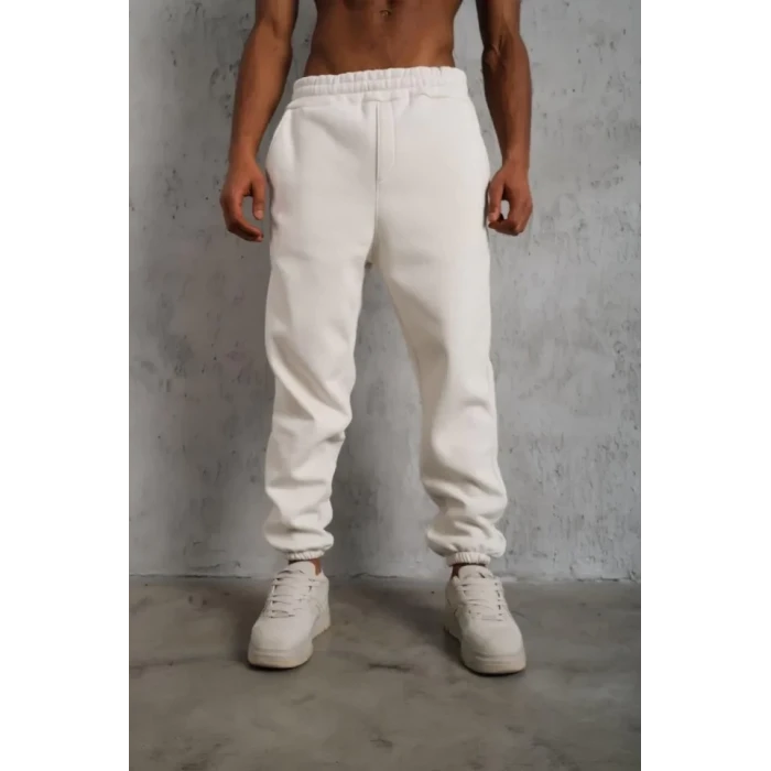 ieg™ Erkek Üç İplik Alt Eşofman Lastikli - Beyaz