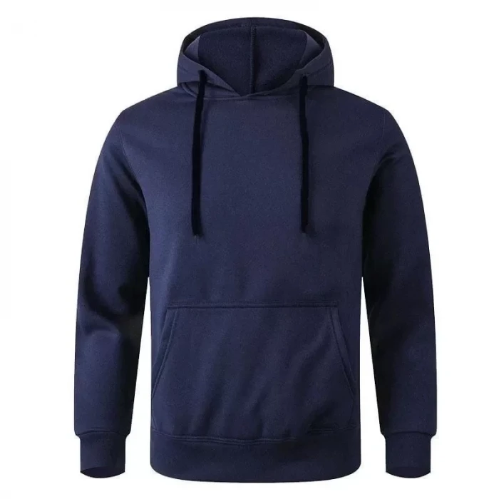 ieg™ Erkek Uzun Kol Kapşonlu Basic Sweatshirt Hoodie - Lacivert