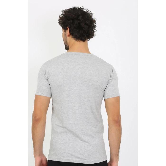 ieg ™ Erkek V Yaka Gri Penye Atlet