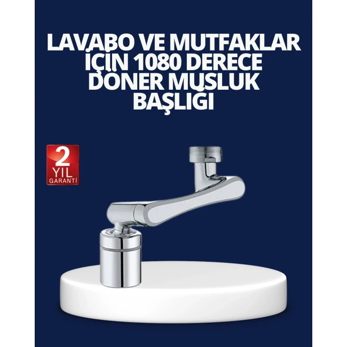 ieg™ Esnek 1080° Musluk Başlığı 3 Eklemli Hareketli Su Modlu Lavabo Aparatı