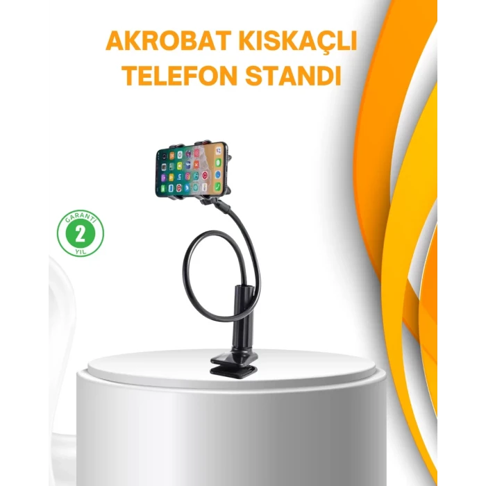ieg™ Esnek Gövdeli Mandallı Masaüstü Telefon Tutucu