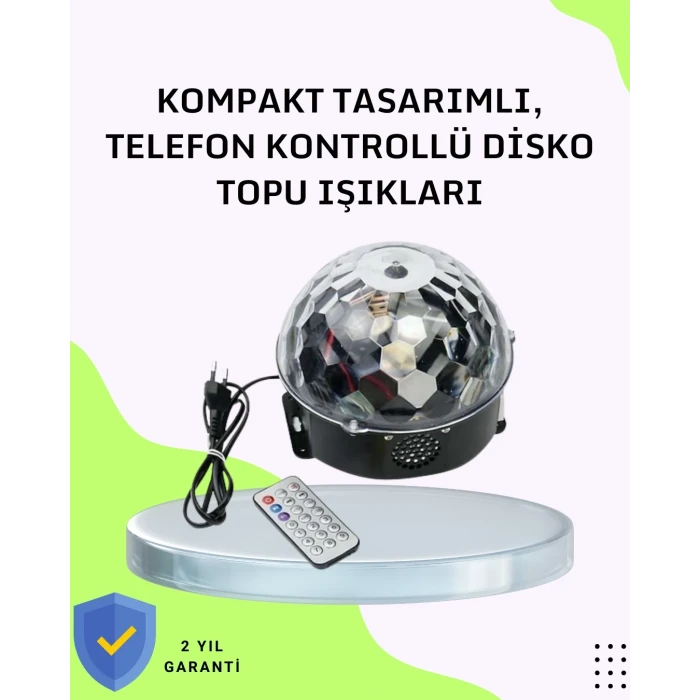 ieg™ Ev ve Parti İçin Masaüstü Bluetooth Disko Topu Işık Gösterisi