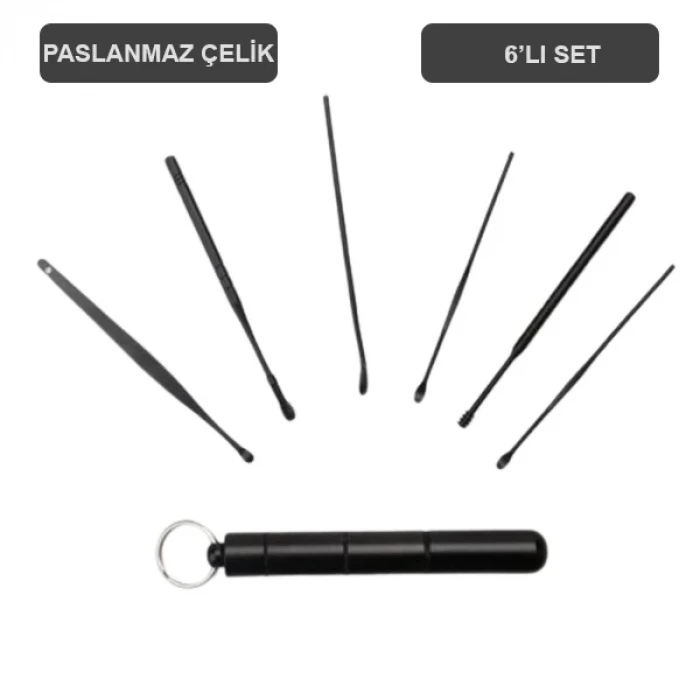 ieg™ Ezere 6 Parça Spiral Kulak Temizleme Seti- Paslanmaz Çelik Temizleme Seti