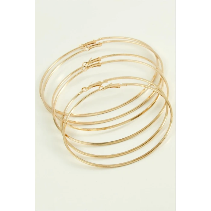 ieg™ Ezme Çizgili Metal Halka Küpe 6 Adet