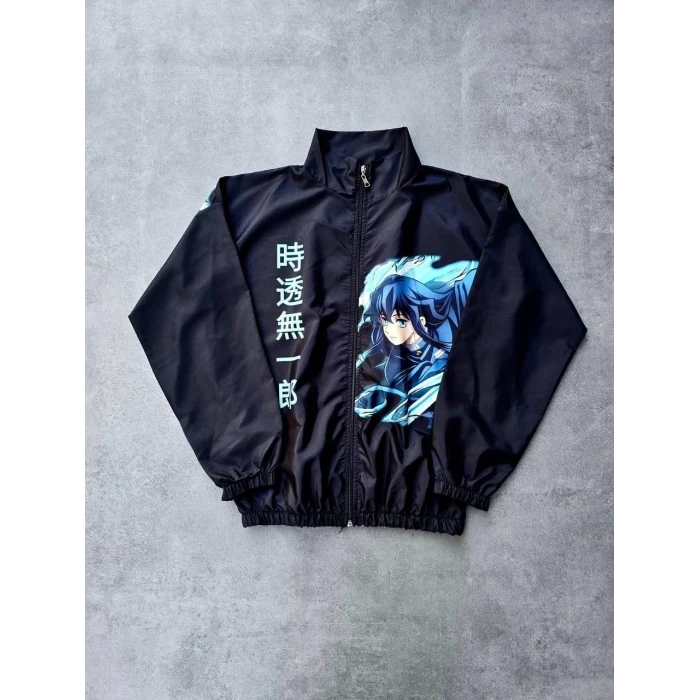 ieg™    Fermuarlı Dijital Baskılı Rüzgarlık - Siyah -