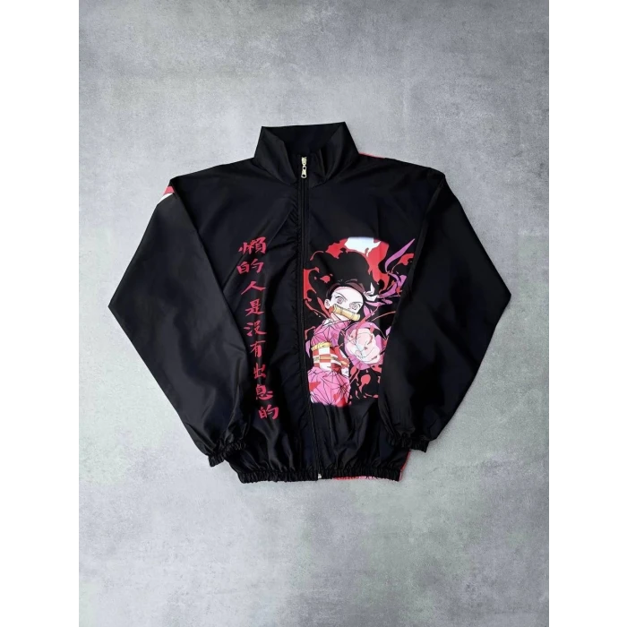 ieg™    Fermuarlı Dijital Baskılı Rüzgarlık - Siyah -