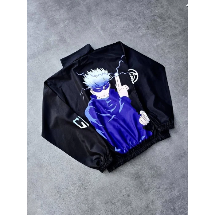 ieg™    Fermuarlı Dijital Baskılı Rüzgarlık - Siyah -