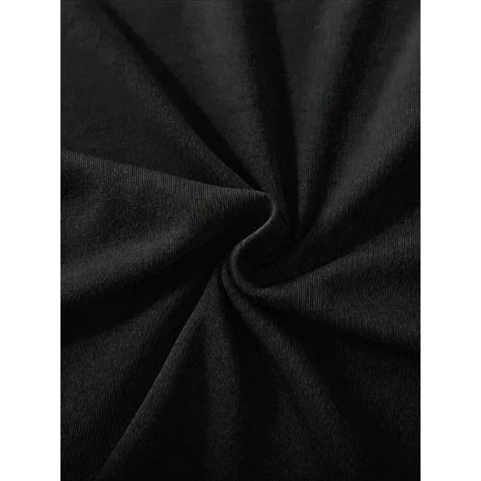 ieg™ Fiyonk Baskılı Siyah Oversize Unisex T-shirt- Siyah