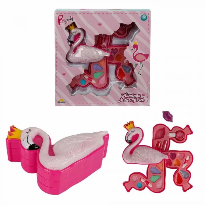 ieg™ Flamingo Şekilli 3 Katlı Makyaj Güzellik Seti