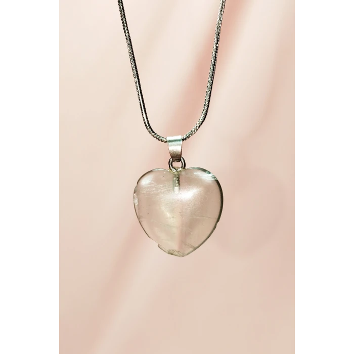 İEG Florit Doğal Taşı Zincirli El Yapımı Kolye Uç: 2 cm Zincir: 20 cm Kutulu