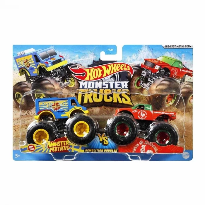 ieg™ FYJ64 Hot Wheels Monster Trucks Güçlü İkili 1:64 Arabalar