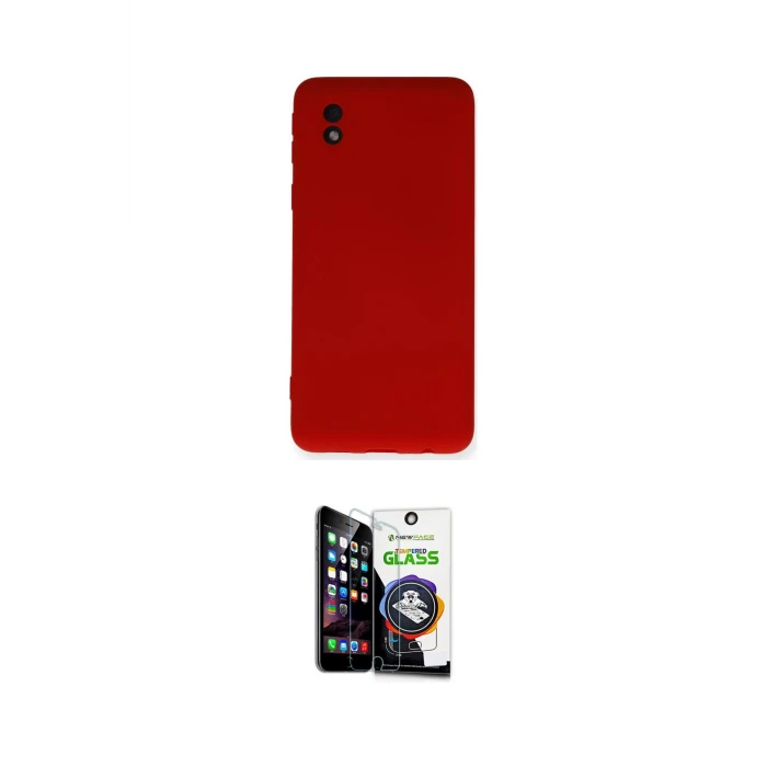 ieg™ Galaxy A01 Core Kılıf Ahenk Serisi - Şeffaf Temperli Cam Ekran Koruyucu