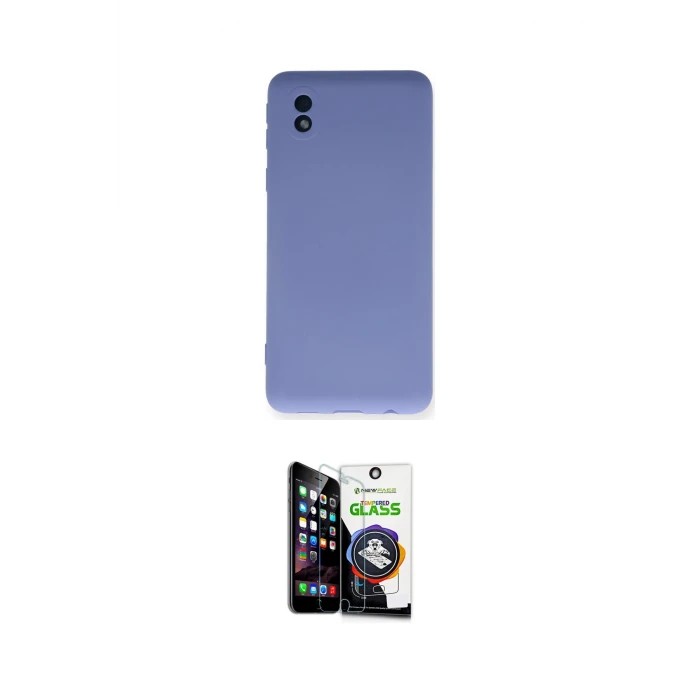 ieg™ Galaxy A01 Core Kılıf Ahenk Serisi - Şeffaf Temperli Cam Ekran Koruyucu