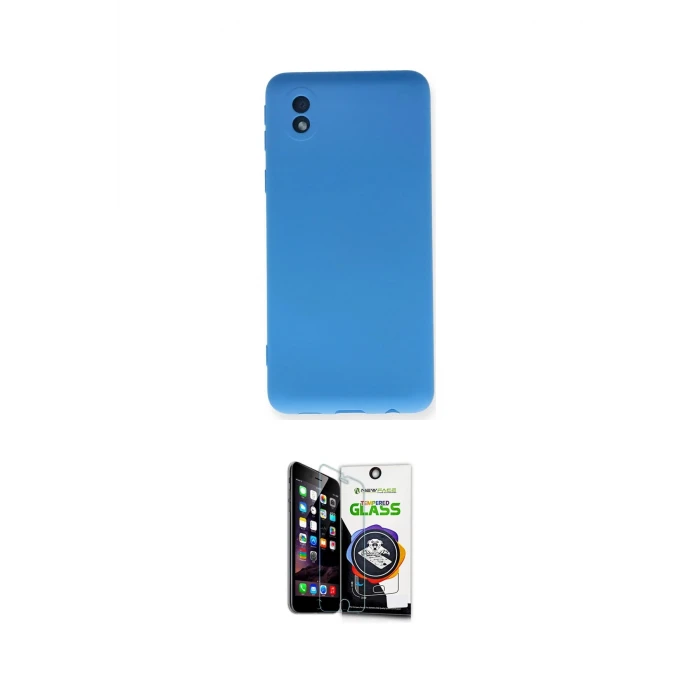 ieg™ Galaxy A01 Core Kılıf Ahenk Serisi - Şeffaf Temperli Cam Ekran Koruyucu