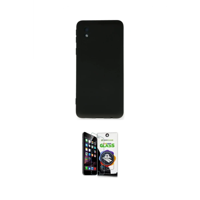 ieg™ Galaxy A01 Core Kılıf Ahenk Serisi - Şeffaf Temperli Cam Ekran Koruyucu