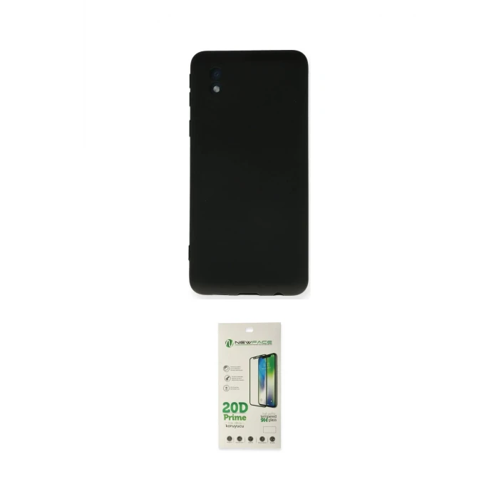 ieg™ Galaxy A01 Core Kılıf Ahenk Serisi - Siyah 20D Premium Cam Ekran Koruyucu