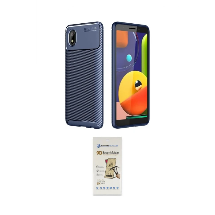 ieg™ Galaxy A01 Core Kılıf Eksen Form Prime - Siyah Mat Seramik Nano Ekran Koruyucu