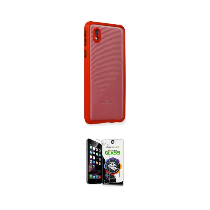 ieg™ Galaxy A01 Core Kılıf Nova Asil Özel Seri - Şeffaf Temperli Cam Ekran Koruyucu