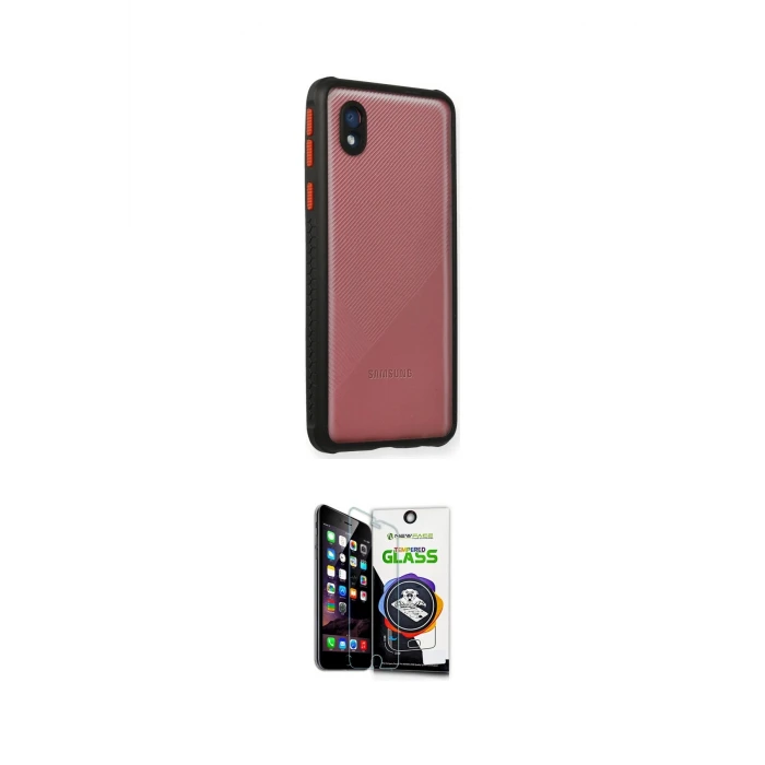 ieg™ Galaxy A01 Core Kılıf Nova Asil Özel Seri - Şeffaf Temperli Cam Ekran Koruyucu