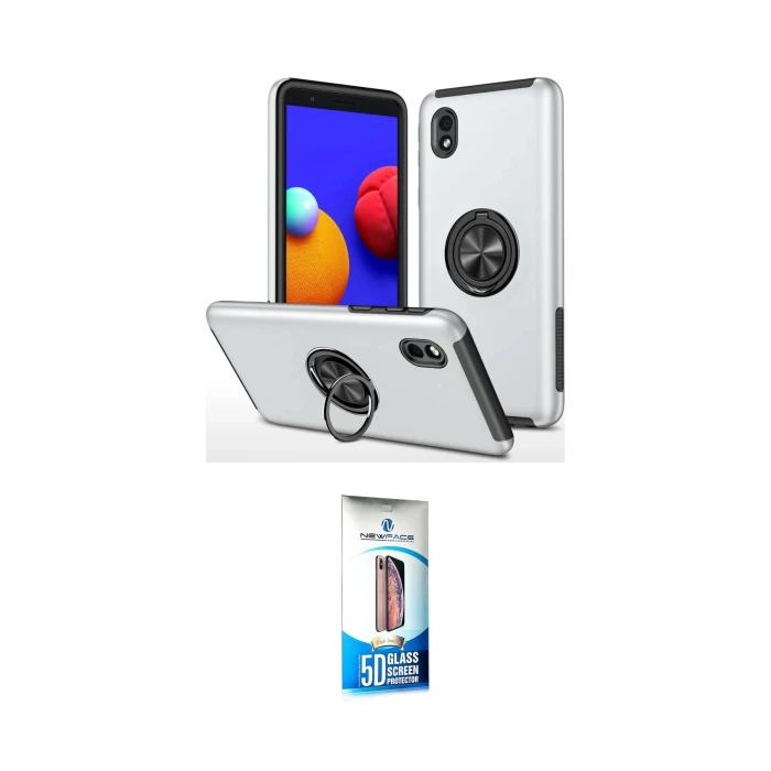 ieg™ Galaxy A01 Core Kılıf Odak Form Prime - Siyah 5D Eko Cam Ekran Koruyucu
