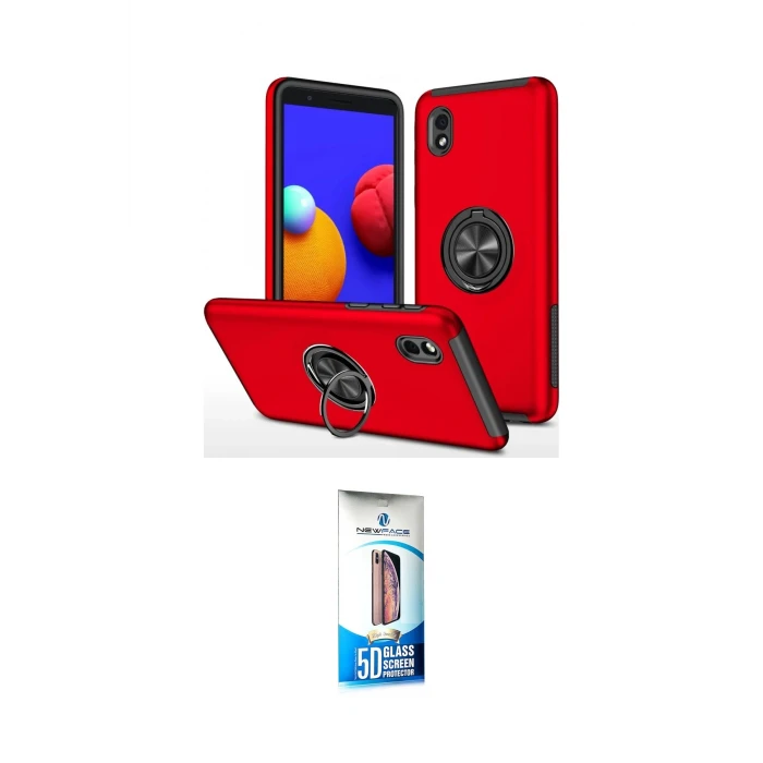 ieg™ Galaxy A01 Core Kılıf Odak Form Prime - Siyah 5D Eko Cam Ekran Koruyucu