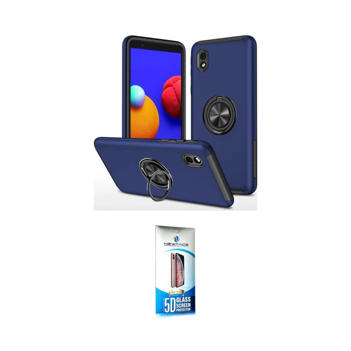 ieg™ Galaxy A01 Core Kılıf Odak Form Prime - Siyah 5D Eko Cam Ekran Koruyucu
