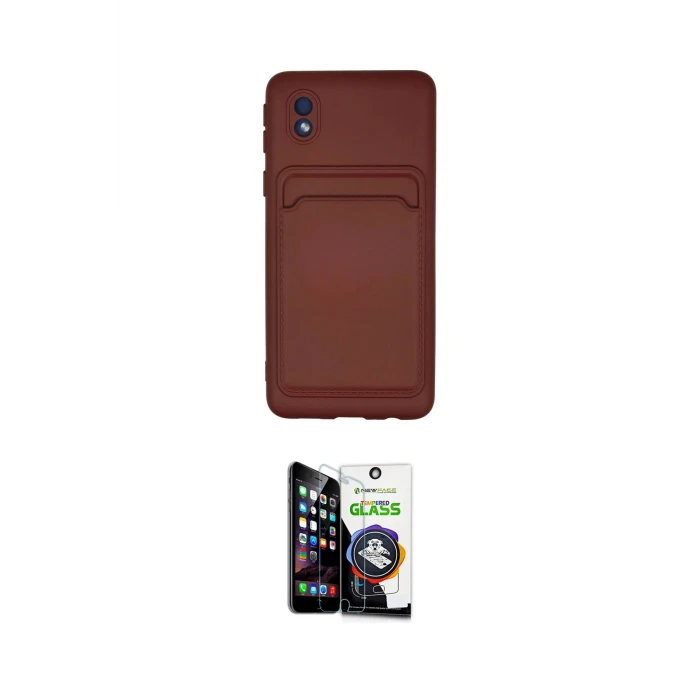 ieg™ Galaxy A01 Core Kılıf Vadi Çizgi Prime - Şeffaf Temperli Cam Ekran Koruyucu