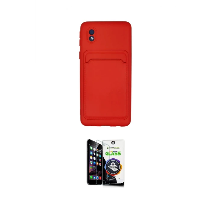 ieg™ Galaxy A01 Core Kılıf Vadi Çizgi Prime - Şeffaf Temperli Cam Ekran Koruyucu
