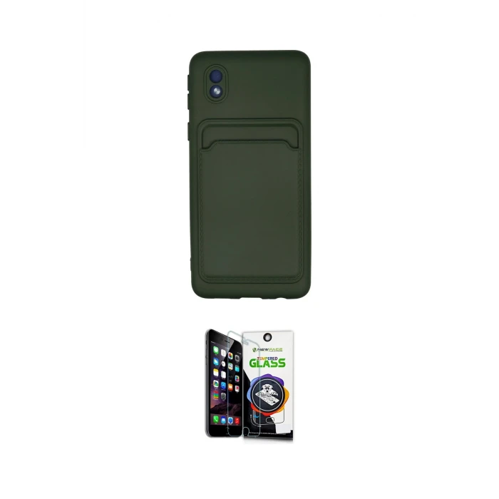 ieg™ Galaxy A01 Core Kılıf Vadi Çizgi Prime - Şeffaf Temperli Cam Ekran Koruyucu