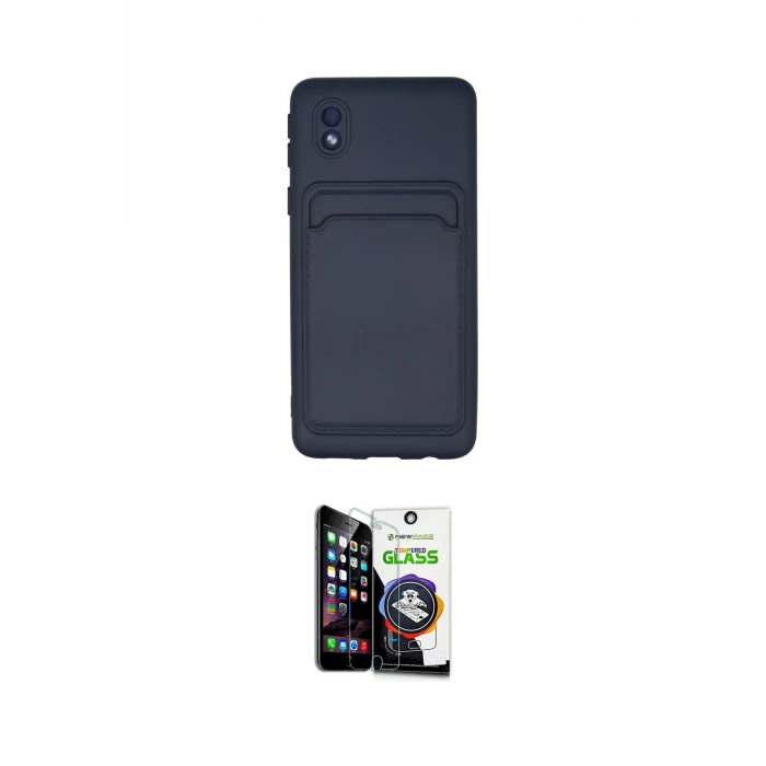 ieg™ Galaxy A01 Core Kılıf Vadi Çizgi Prime - Şeffaf Temperli Cam Ekran Koruyucu