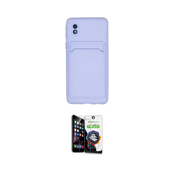 ieg™ Galaxy A01 Core Kılıf Vadi Çizgi Prime - Şeffaf Temperli Cam Ekran Koruyucu
