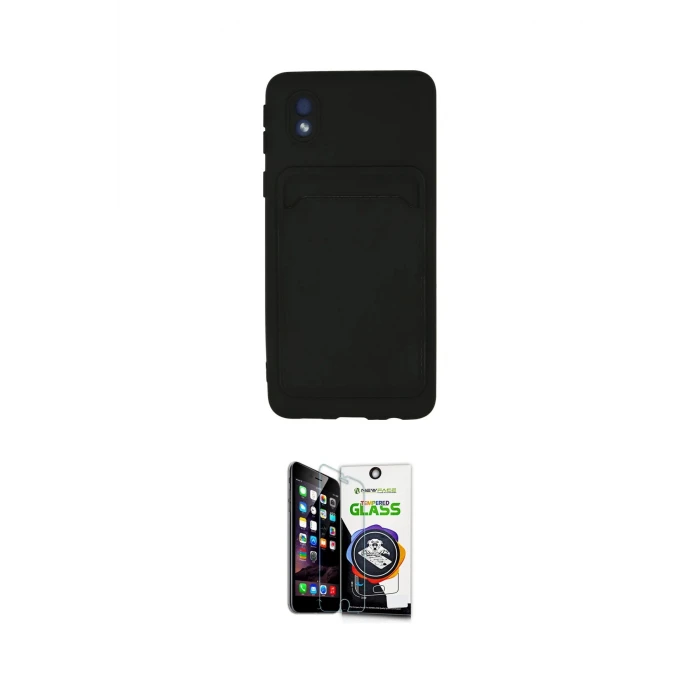 ieg™ Galaxy A01 Core Kılıf Vadi Çizgi Prime - Şeffaf Temperli Cam Ekran Koruyucu