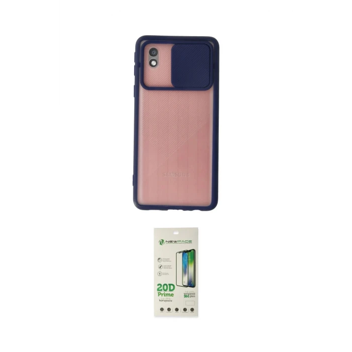 ieg™ Galaxy A01 Core Kılıf Vadi Çizgi - Siyah 20D Premium Cam Ekran Koruyucu