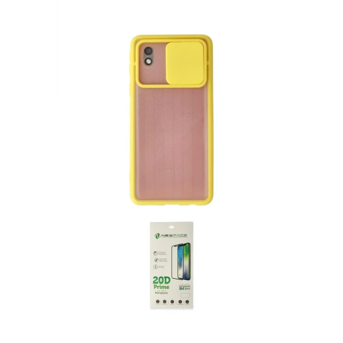 ieg™ Galaxy A01 Core Kılıf Vadi Çizgi - Siyah 20D Premium Cam Ekran Koruyucu