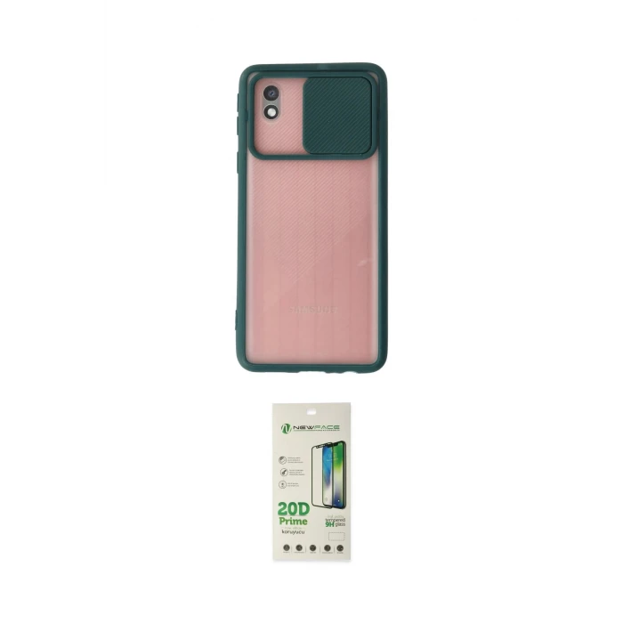ieg™ Galaxy A01 Core Kılıf Vadi Çizgi - Siyah 20D Premium Cam Ekran Koruyucu