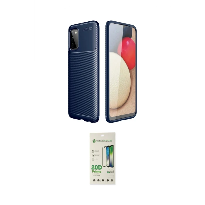 ieg™ Galaxy A02S Kılıf Eksen Form Prime - Siyah 20D Premium Cam Ekran Koruyucu