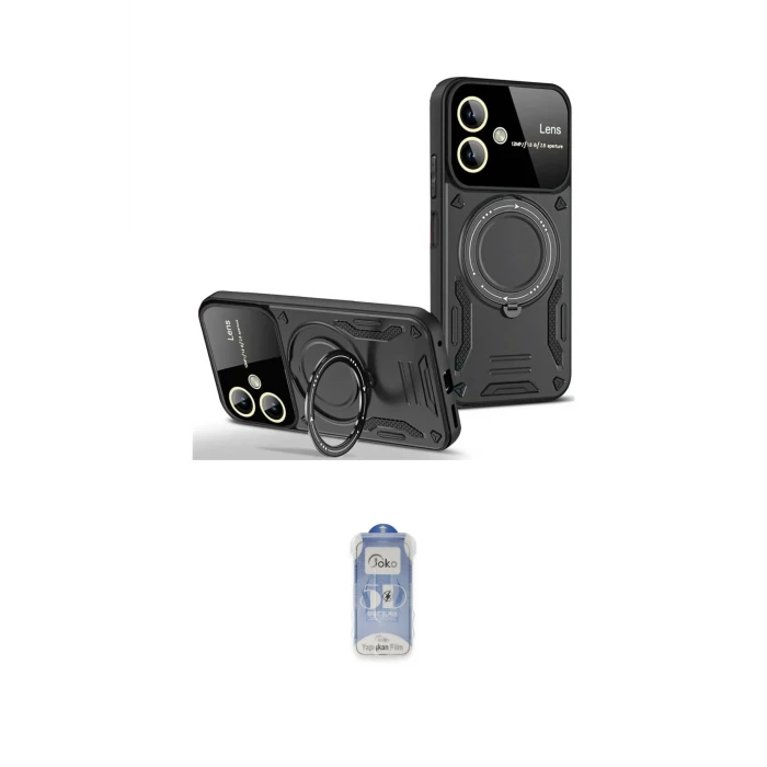 ieg™ Galaxy A05 Kılıf Kıvılcım Modern Serisi - Siyah Joko Magic 5D Cam