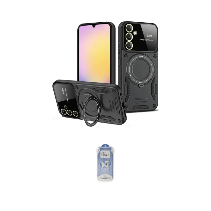 ieg™ Galaxy A05S Kılıf Kıvılcım Modern Serisi - Siyah Joko Magic 5D Cam