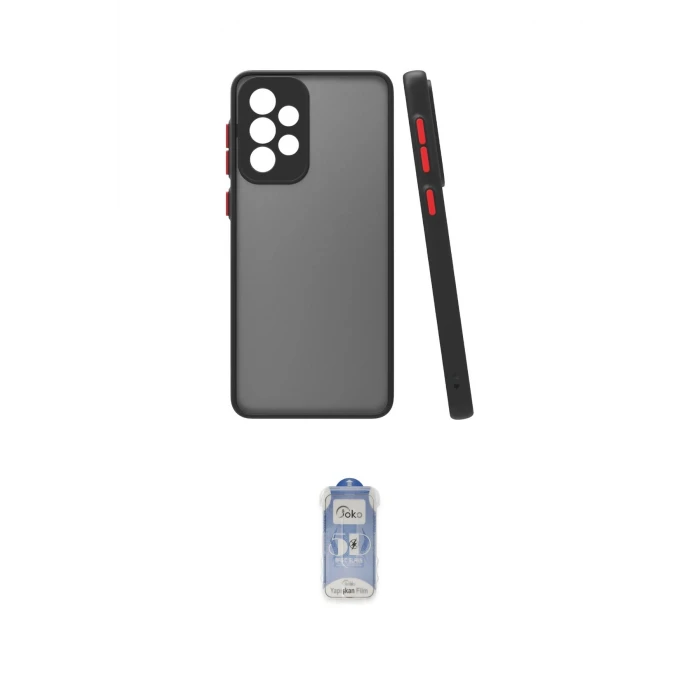 ieg™ Galaxy A23 4G Kılıf Ahenk Çizgi Serisi - Siyah Joko Magic 5D Cam
