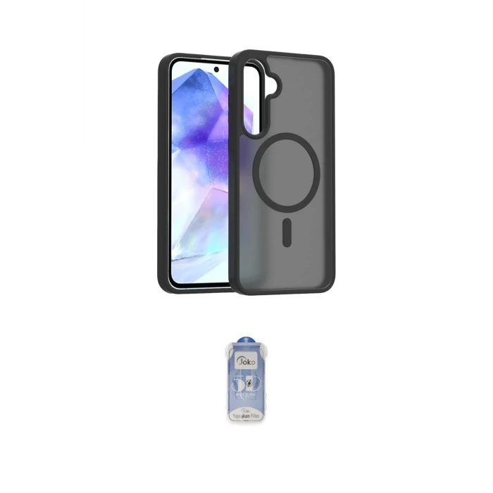 ieg™ Galaxy A55 5G Kılıf Siluet Minimal Prime - Siyah Joko Magic 5D Cam